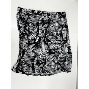 Faded Glory Womens Shirt Plus Size 2x Black and White Floral Stretchy